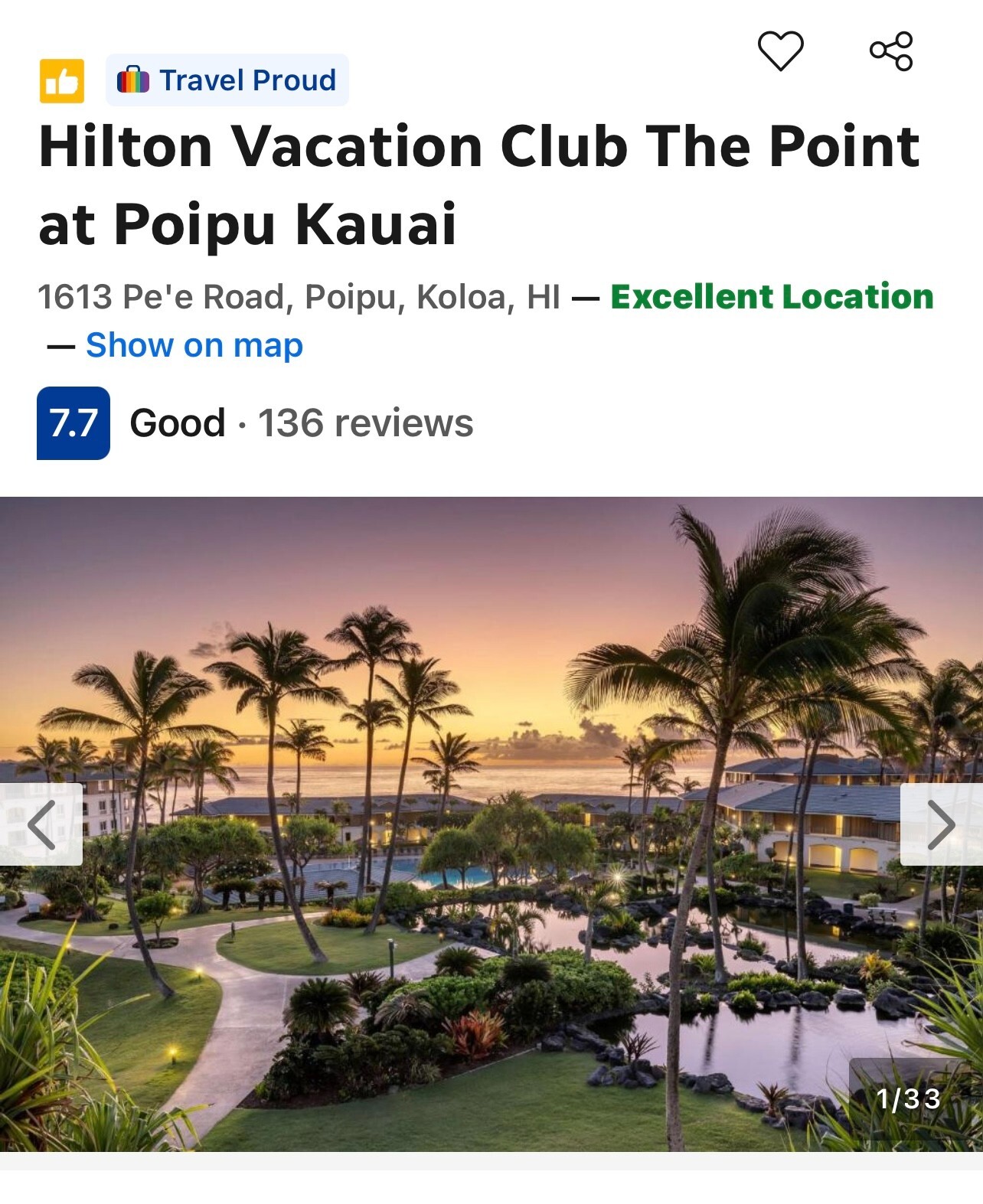 7-Night Stay at Hilton Vacation Club The Point at Poipu Kauai-Oceanfront 2 BedRm