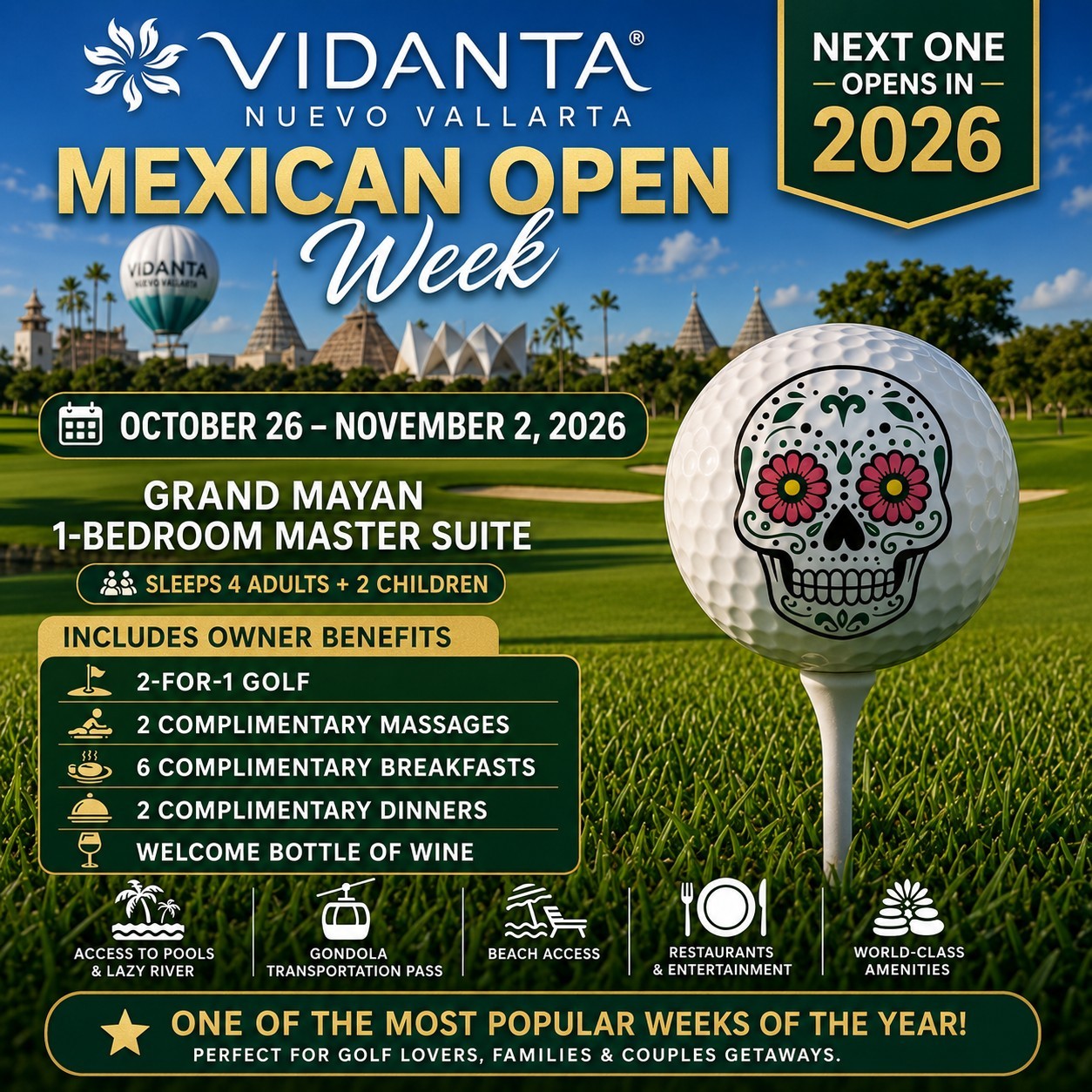 Grand Mayan Nuevo Vallarta Mexico | 1BR/1BA Suite | Oct 26-Nov 2 2026 7N