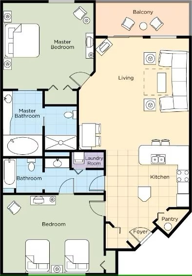 WYNDHAM CYPRESS PALMS Orlando Vacation Rentals, 3-8 September, 2 Bedroom Deluxe
