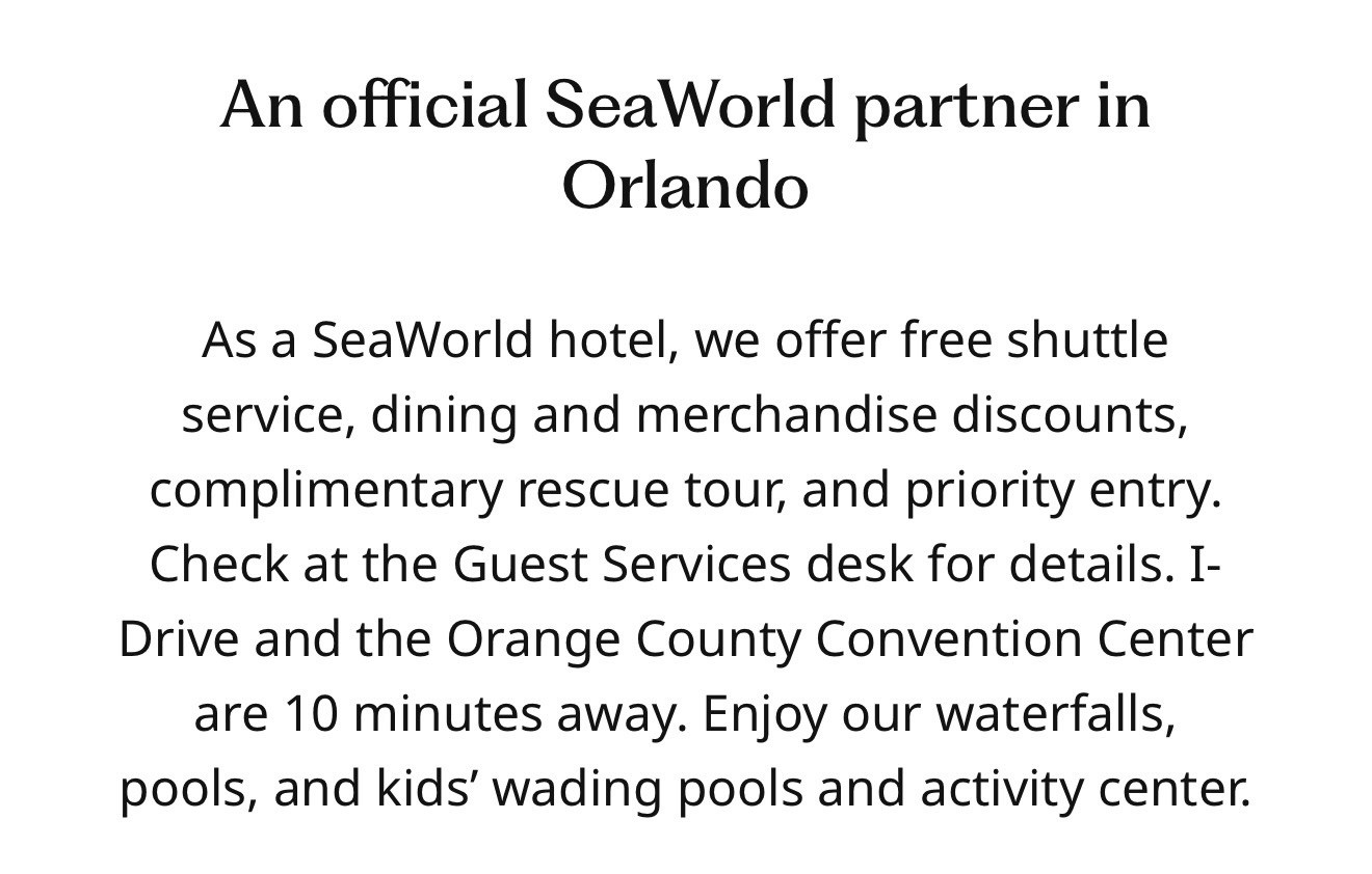 Orlando SeaWorld Hilton Grand Vacation