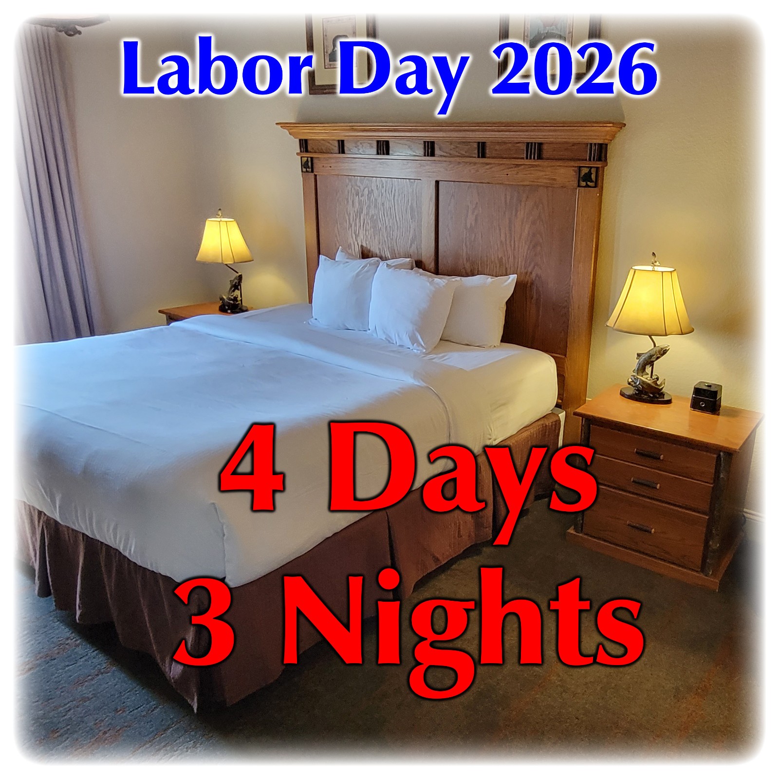 Labor Day 2026 Wilderness Club at Big Cedar Lodge 1 BR 9/7 to 9/10 Branson 4D/3N