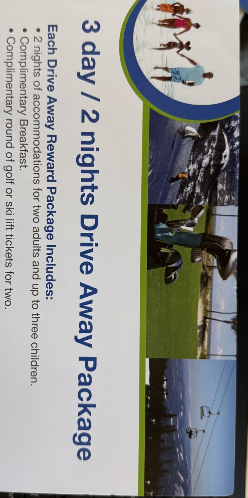 3 Day/ 2 night Golf Vacation package to paradise