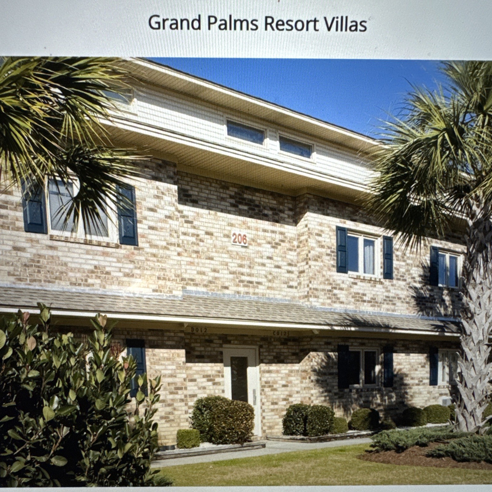 Grand Palms Resort Villas 1 BDRM– Surfside Beach, SC