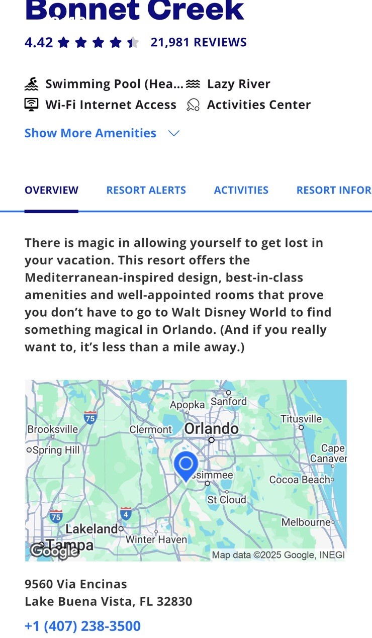 WYNDHAM BONNET CREEK ORLANDO 2 Bd DELUXE 4 Nights RENTAL 8/24 – 8/28 2026 DISNEY