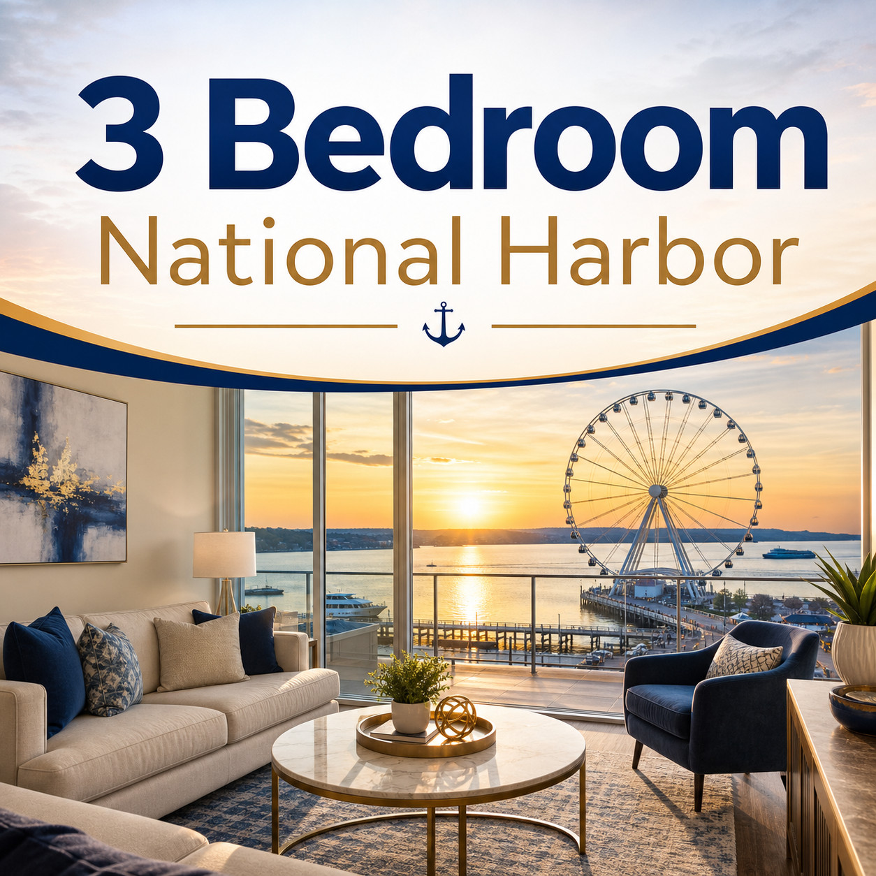 Wyndham National Harbor 3BR Condo Sleeps 10 Near DC & MGM Casino 8/30 5 nights