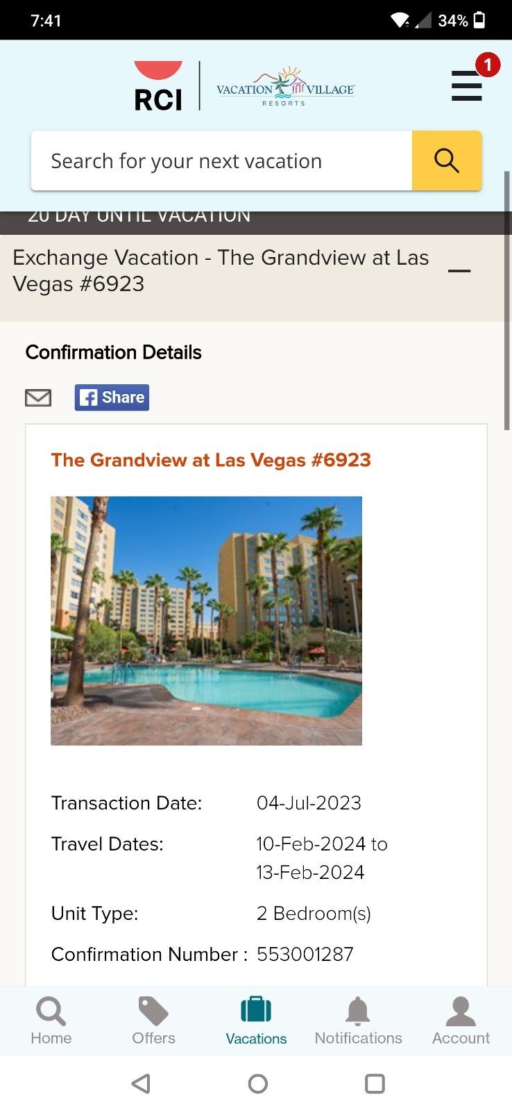 Las Vegas Grandview Timeshare 3 nights/$1000 – (2Bed/2Bath Sleeps 8) Super Bowl